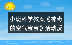 小班科學(xué)教案《神奇的空氣寶寶》活動(dòng)反思