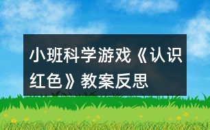 小班科學(xué)游戲《認(rèn)識(shí)紅色》教案反思