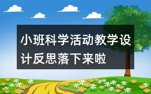 小班科學(xué)活動(dòng)教學(xué)設(shè)計(jì)反思落下來啦