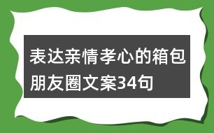 表達親情、孝心的箱包朋友圈文案34句