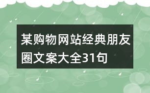 某購物網(wǎng)站經(jīng)典朋友圈文案大全31句