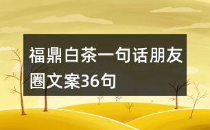 福鼎白茶一句話朋友圈文案36句