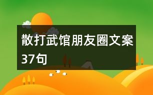 散打武館朋友圈文案37句