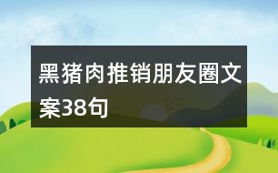 黑豬肉推銷朋友圈文案38句