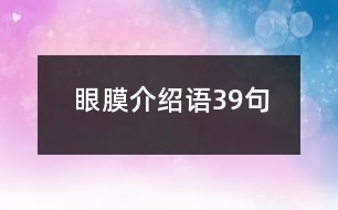 眼膜介紹語39句