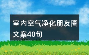 室內(nèi)空氣凈化朋友圈文案40句