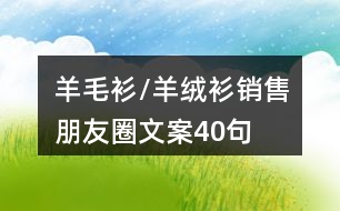 羊毛衫/羊絨衫銷售朋友圈文案40句