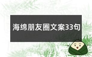 海綿朋友圈文案33句