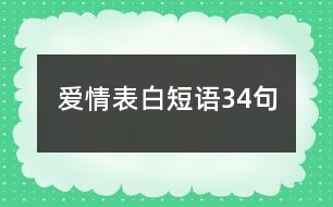 愛(ài)情表白短語(yǔ)34句