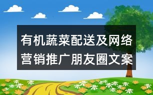 有機(jī)蔬菜配送及網(wǎng)絡(luò)營(yíng)銷推廣朋友圈文案32句