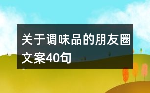 關(guān)于調(diào)味品的朋友圈文案40句