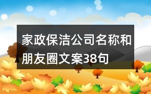 家政保潔公司名稱和朋友圈文案38句