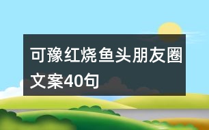 可豫紅燒魚頭朋友圈文案40句