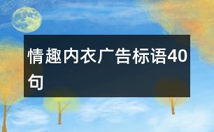 情趣內衣廣告標語40句