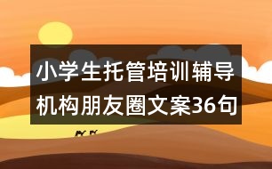 小學生托管培訓輔導機構朋友圈文案36句