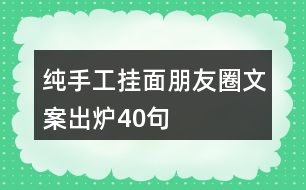 純手工掛面朋友圈文案出爐40句