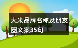 大米品牌名稱及朋友圈文案35句