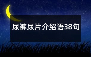 尿褲尿片介紹語(yǔ)38句