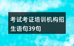 考試考證培訓(xùn)機(jī)構(gòu)招生語(yǔ)句39句