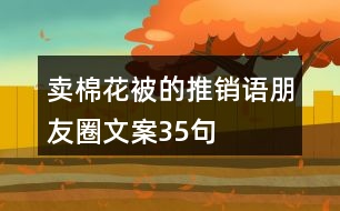 賣棉花被的推銷語(yǔ)朋友圈文案35句