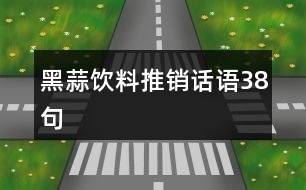 黑蒜飲料推銷話語(yǔ)38句