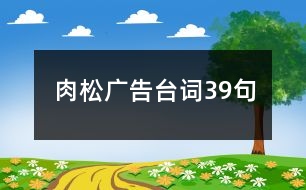 肉松廣告臺詞39句