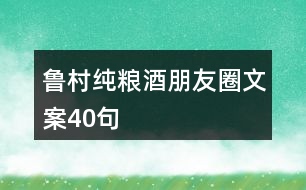 魯村純糧酒朋友圈文案40句