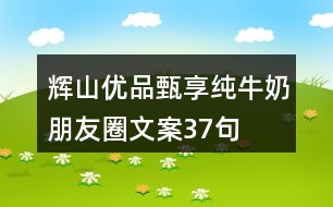 輝山優(yōu)品甄享純牛奶朋友圈文案37句