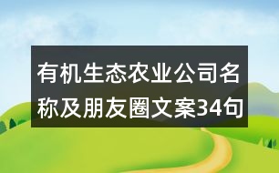 有機(jī)生態(tài)農(nóng)業(yè)公司名稱(chēng)及朋友圈文案34句