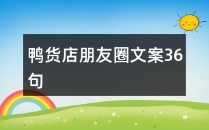 鴨貨店朋友圈文案36句