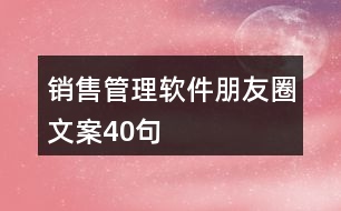 銷(xiāo)售管理軟件朋友圈文案40句