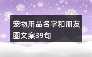 寵物用品名字和朋友圈文案39句