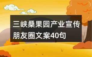 三峽桑果園產(chǎn)業(yè)宣傳朋友圈文案40句