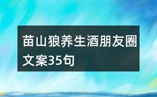 苗山狼養(yǎng)生酒朋友圈文案35句