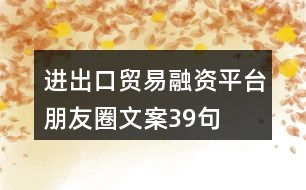 進出口貿易融資平臺朋友圈文案39句