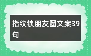 指紋鎖朋友圈文案39句