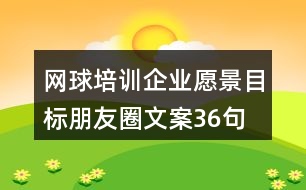 網(wǎng)球培訓企業(yè)愿景目標朋友圈文案36句