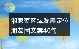 湘家蕩區(qū)域發(fā)展定位朋友圈文案40句