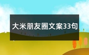 大米朋友圈文案33句