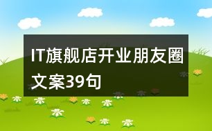 IT旗艦店開業(yè)朋友圈文案39句