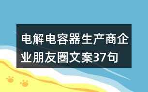 電解電容器生產(chǎn)商企業(yè)朋友圈文案37句