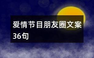 愛情節(jié)目朋友圈文案36句