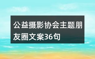 公益攝影協(xié)會(huì)主題朋友圈文案36句