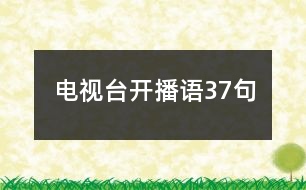 電視臺(tái)開(kāi)播語(yǔ)37句