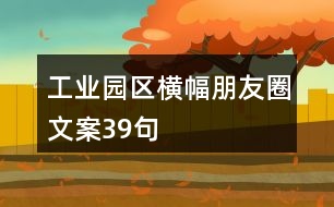 工業(yè)園區(qū)橫幅朋友圈文案39句