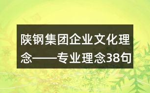 陜鋼集團企業(yè)文化理念――專業(yè)理念38句