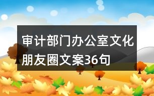 審計(jì)部門辦公室文化朋友圈文案36句