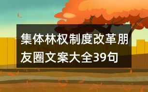 集體林權制度改革朋友圈文案大全39句