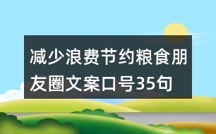 減少浪費、節(jié)約糧食朋友圈文案口號35句