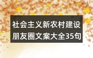 社會(huì)主義新農(nóng)村建設(shè)朋友圈文案大全35句